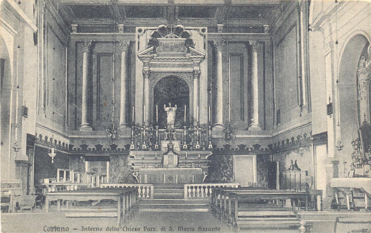 L'interno della chiesa seicentesca (metà anni '30)